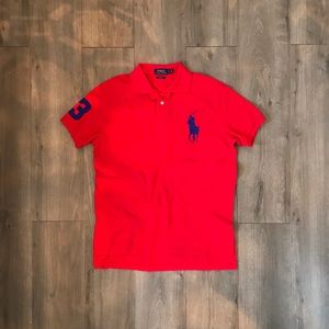 Polo Ralph Lauren Men’s Red Blue Short Sleeve Polo Size L